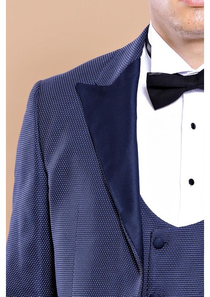 Erkek Çıkma Yaka Yelekli Slim Fit Takım Elbise fiyatları