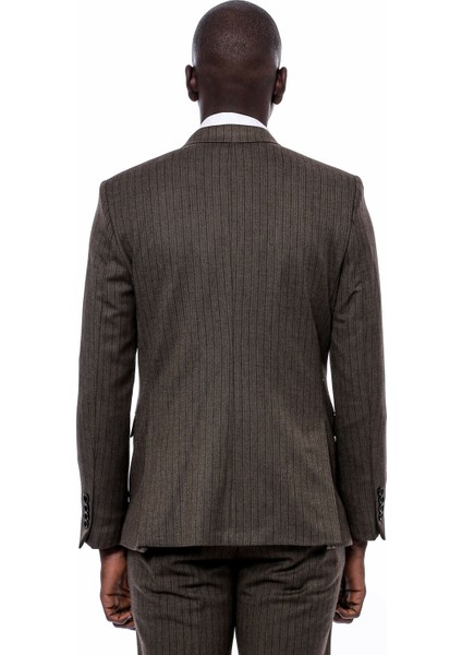 Çizgi Desen Yelekli Slim Fit Takım Elbise fırsatları