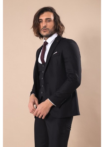 Erkek Sivri Yaka Tek Düğmeli Takım Elbise modelleri