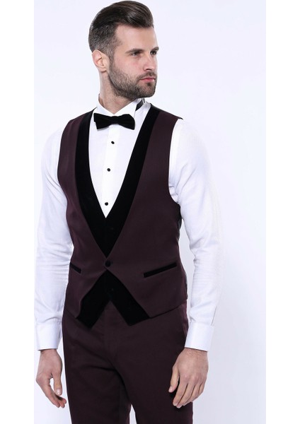 Erkek Kruvaze Yelekli slim Fit Takım Elbise fiyatları