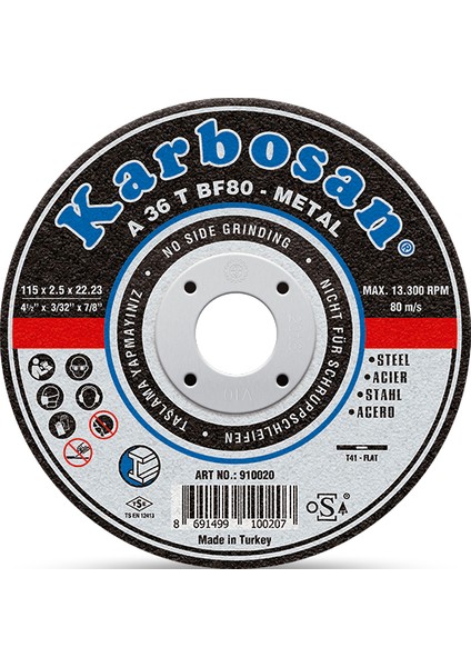 115X3.0X22.23 Nk Metal Standart Kesme Diski 910910