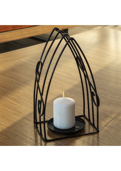 Bungalov Ferforje Mumluk Metal Fener Siyah Rustik Şamdan Iskandinav Stili fiyatları