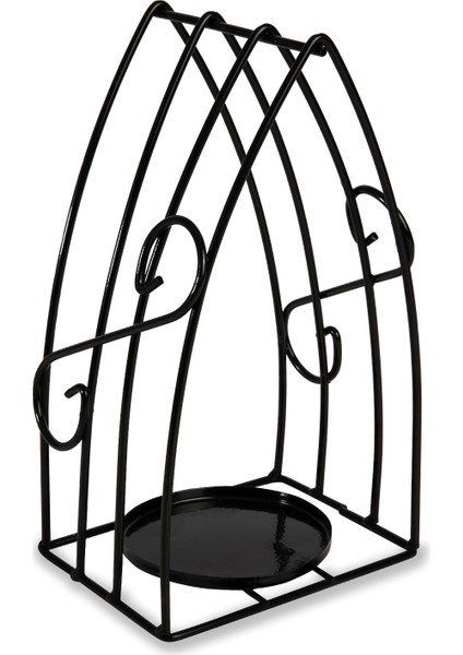 Bungalov Ferforje Mumluk Metal Fener Siyah Rustik Şamdan Iskandinav Stili indirimleri