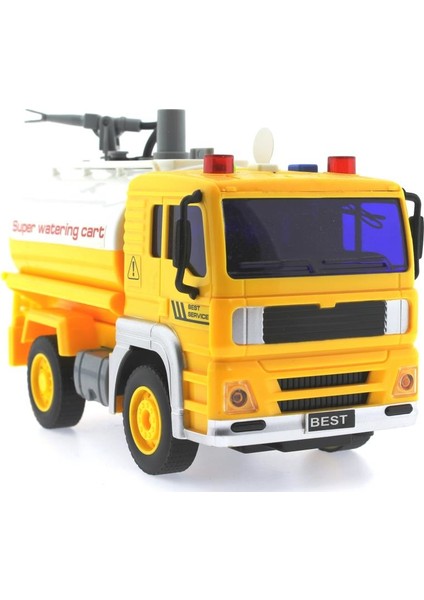 Su Püskürten Sesli ve Işıklı Sarı Sulama Tankeri