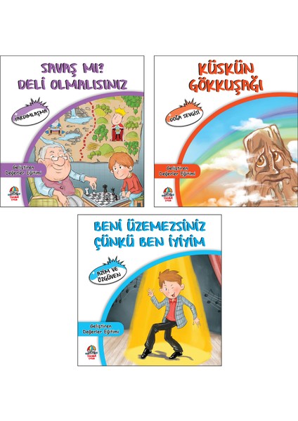 Geliştiren Değerler Seti-Yardımlaşma+Doğa Sevgisi+Azim Ve Özgüven /6 + Yaş / 3 Kitap / Set / Yağmur Çocuk