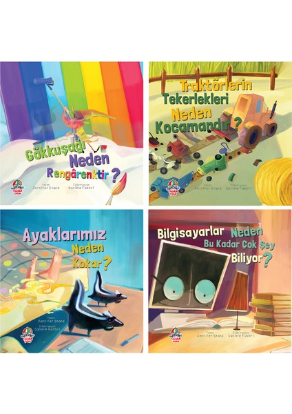 Neden Serisi / 2 + Yaş - Okul Öncesi / 4 Kitap / Set / Yağmur Çocuk