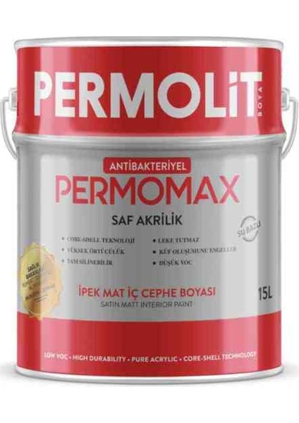 Permomax Antibakteriyel Ipek Mat Iç Cephe Boyası 113-HAVAI 15 Lt