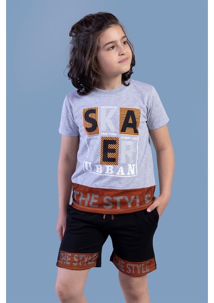 Toontoy Erkek Çocuk Garnili File Detaylı Baskılı Takım