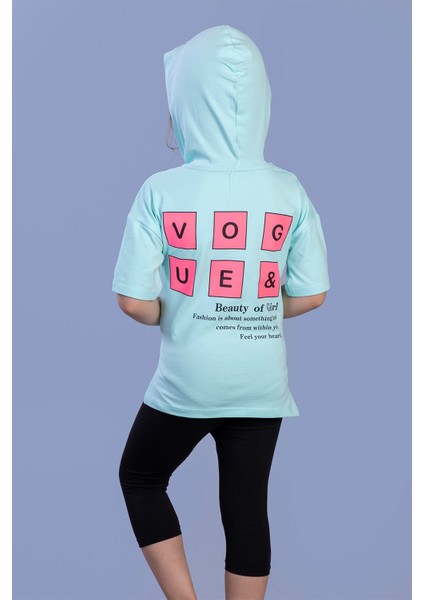 Toontoy Kız Çocuk Baskılı Kapüşonlu Kanguru Cepli Taytlı Takım fiyatları