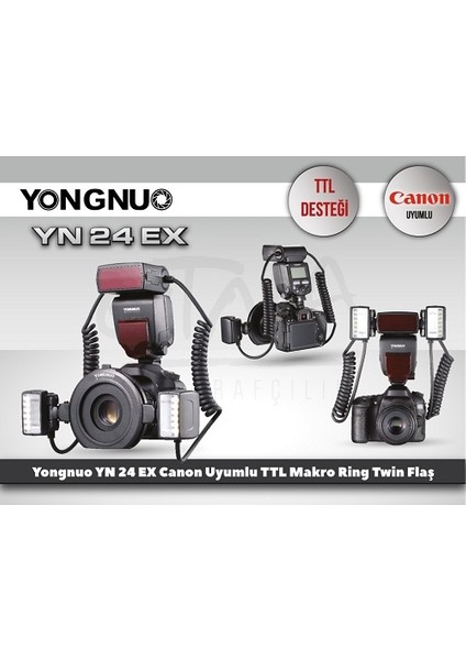 YN24-EX Canon Uyumlu Ring Flaş + Varta LCD Plug Şarjlı Pil Seti