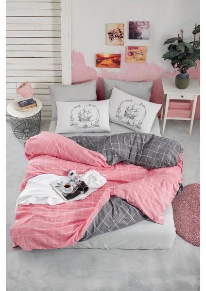 Tek Kişilik Nevresim Takımı Trendy Colors Pembe 1167-05