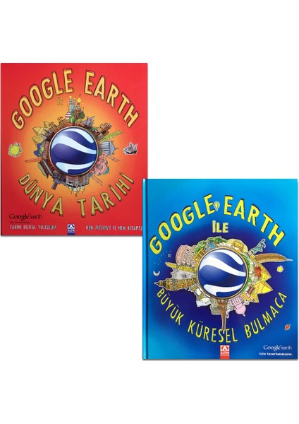 Google Earth İle Dünya Tarihi + Büyük Küresel Bulmaca Set /2 Kitap / Set / Yağmur Çocuk / Tudem