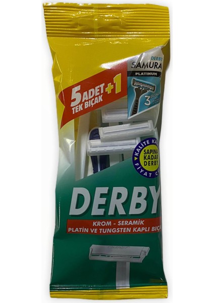 Tek Bıçak 5'li + Derby Samurai 1 Adet