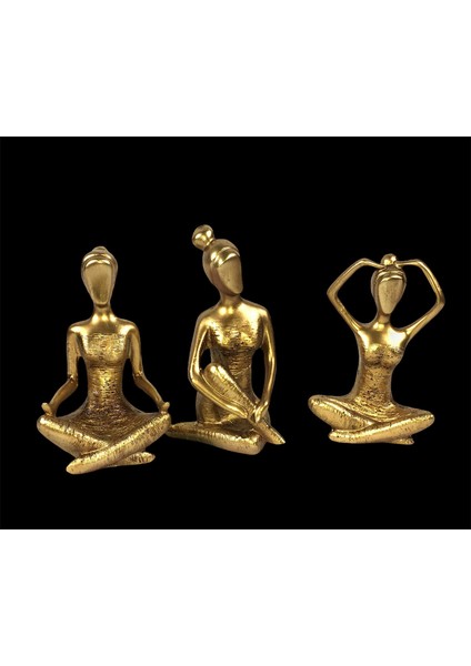 3 Lü Dekoratif Yogacı Kız Gold fiyatları