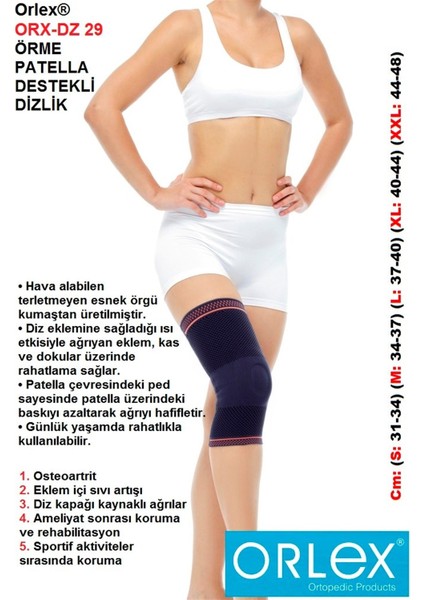 Örme Patella Destekli Dizlik Orlex® Orx-Dz 29