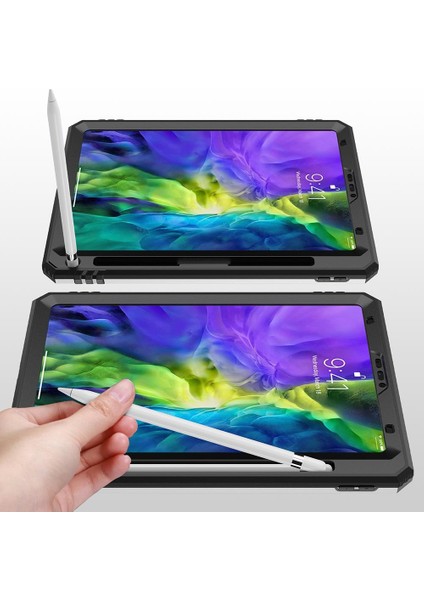 iPad Pro 11 2. Nesil 2020 Kılıf Metal Yüzüklü Standlı Kalem Bölmeli Vega Kırmızı fiyatları