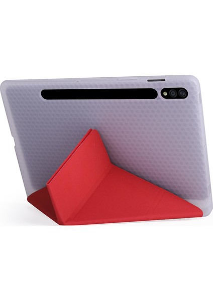 Galaxy Tab S7 T870 Kılıf Kalem Bölmeli Smart Standlı Tablet Kılıfı Kırmızı indirimleri