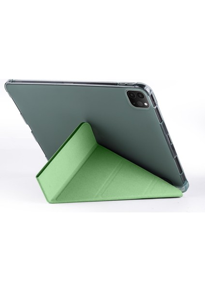 Apple iPad Pro 12.9 4. Nesil Kılıf Kalem Bölmeli Smart Standlı Tablet Kılıfı Açık Yeşil modelleri