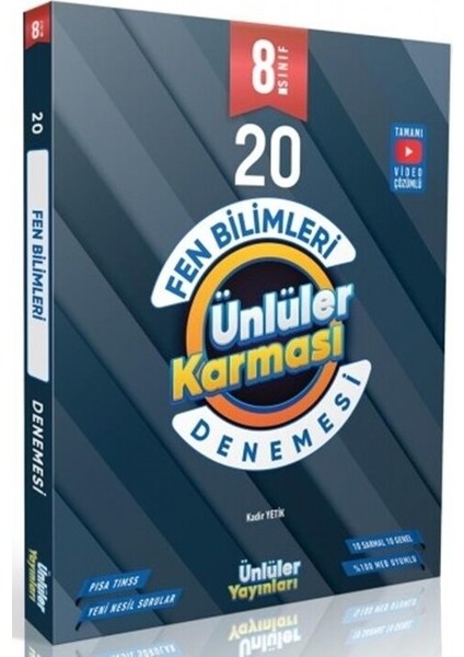 Ünlüler Karması 2024 8. Sınıf LGS Fen Bilimleri 20 Deneme