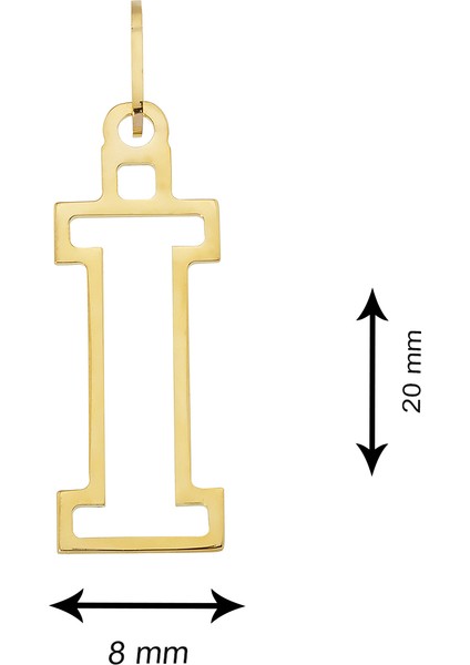14 Ayar Altın I Harfi Kadın Kolye Ucu fiyatları