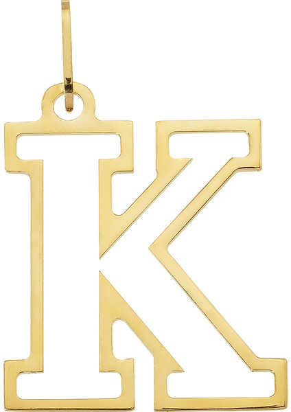 14 Ayar Altın K Harfi Kadın Kolye Ucu