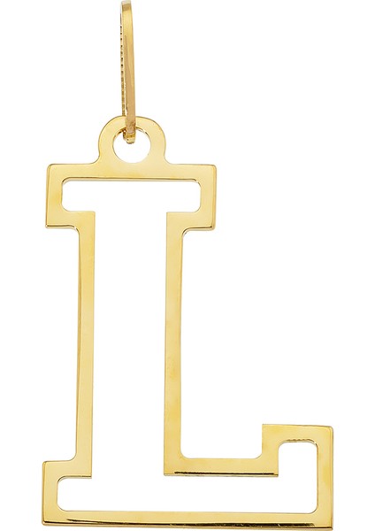 14 Ayar Altın L Harfi Kadın Kolye Ucu