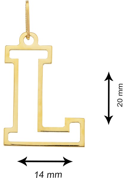 14 Ayar Altın L Harfi Kadın Kolye Ucu fiyatları