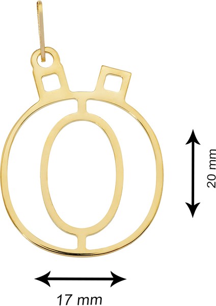 14 Ayar Altın Ö Harfi Kadın Kolye Ucu fiyatları