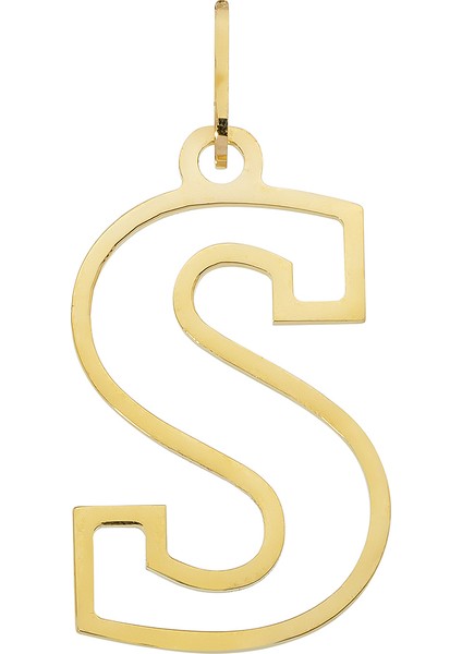 14 Ayar Altın S Harfi Kadın Kolye Ucu