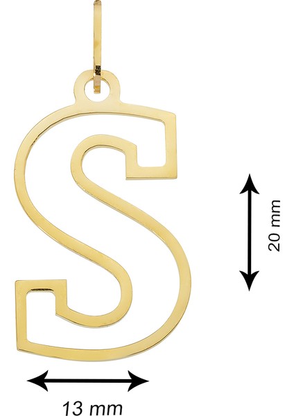 14 Ayar Altın S Harfi Kadın Kolye Ucu fiyatları