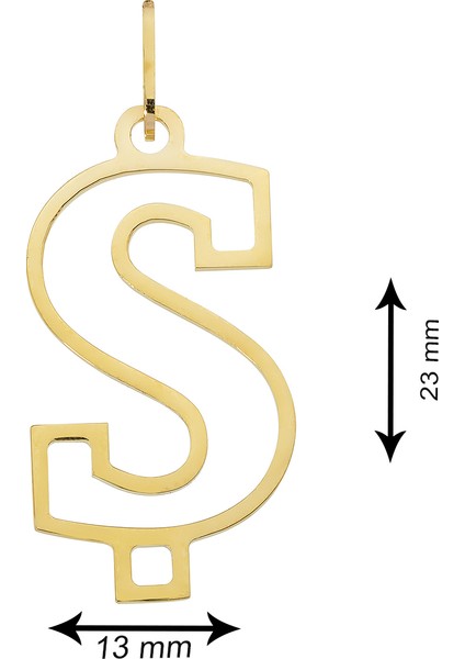 14 Ayar Altın Ş Harfi Kadın Kolye Ucu fiyatları