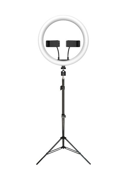 R68 12.5'' Çift Telefon Tutuculu Ring Light - Tiktok - Youtube - Kuaför - Makyaj - (Işık Ayağı Hediyeli)