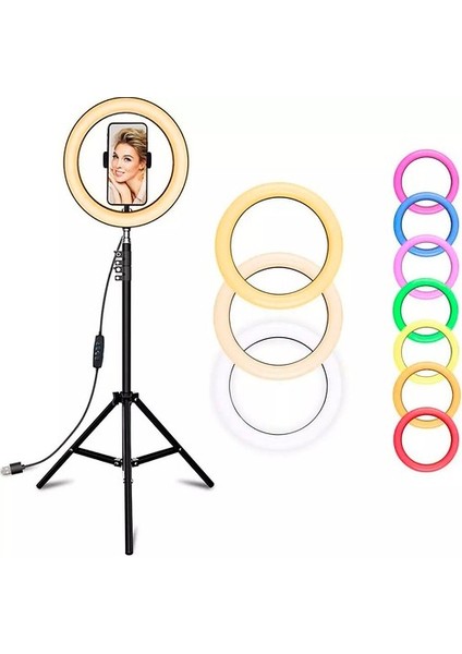 MJ33 13'' Rgb Ring Light - Tiktok - Youtube - Kuaför - Makyaj - (Işık Ayağı Hediyeli)