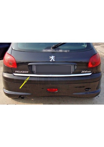 Peugeot 206 Hb Krom Bagaj Alt Çıtası 2005 Üzeri Çelik Kalp