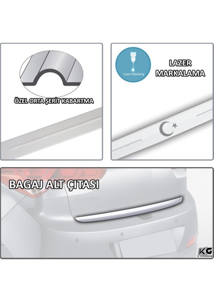 Renault Clio Symbol 1 Krom Bagaj Alt Çıta 1999-2009 Kalp