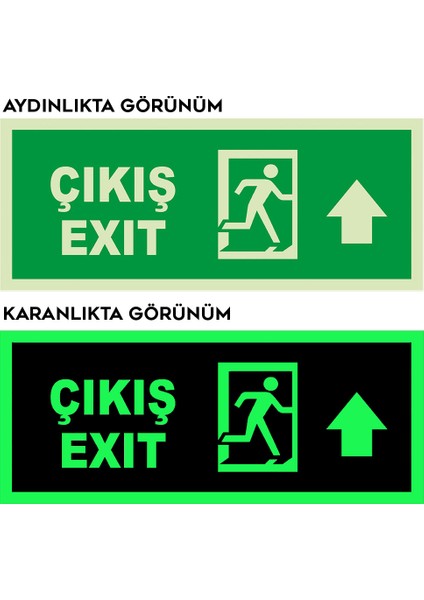 - Çıkış Exit Ileri Ok Lümen Folyo Levhası - Dekote Malzeme 19.5X8CM fiyatları