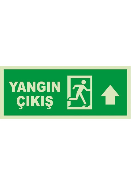 - Yangın Çıkışı Ileri Ok Lümen Folyo Levhası - Dekote Malzeme 19.5X8CM