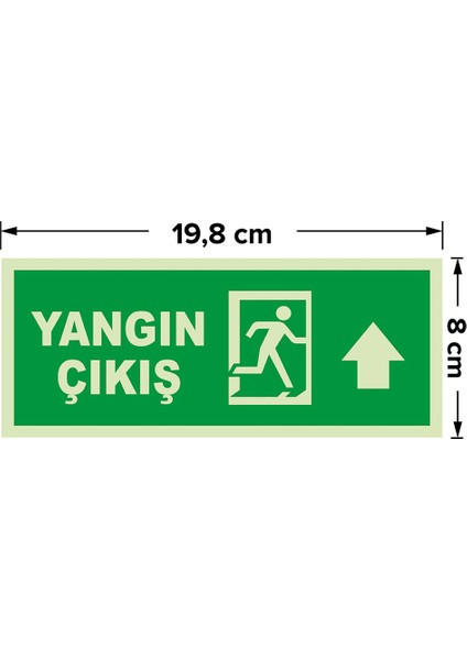 - Yangın Çıkışı Ileri Ok Lümen Folyo Levhası - Dekote Malzeme 19.5X8CM modelleri