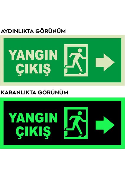 - Yangın Çıkışı Sağ Ok Lümen Folyo Levhası - Dekote Malzeme 19.5X8CM fiyatları