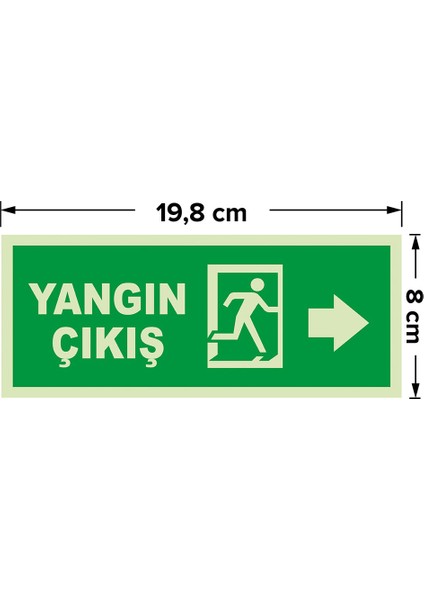 - Yangın Çıkışı Sağ Ok Lümen Folyo Levhası - Dekote Malzeme 19.5X8CM modelleri