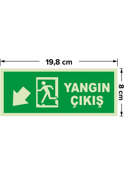 - Yangın Çıkışı Sol Aşağı Ok Lümen Folyo Levhası - Dekote Malzeme 19.5X8CM modelleri