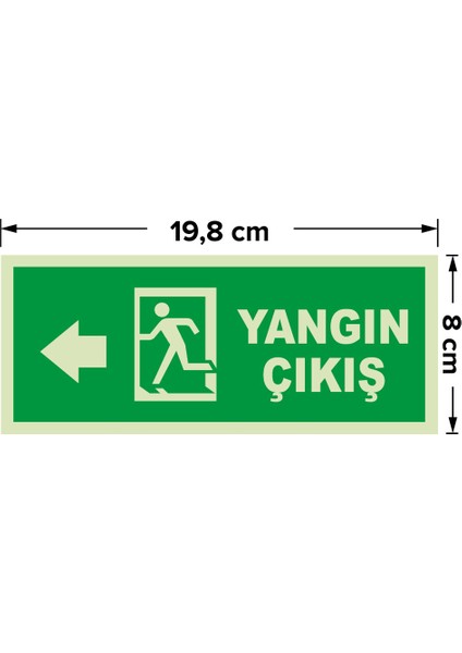 - Yangın Çıkışı Sol Ok Lümen Folyo Levhası - Dekote Malzeme 19.5X8CM modelleri