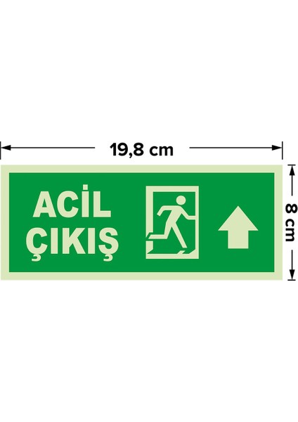 - Acil Çıkış Ileri Ok Lümen Folyo Levhası - Sac Malzeme 19.5X8CM modelleri