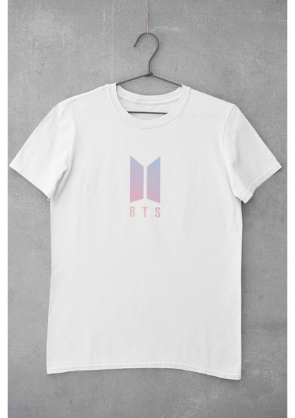 Kio Tasarım BTS Müzik Grubu Logo Baskılı T-Shirt Kadın Sevgililer-Doğum-Günü Hediye