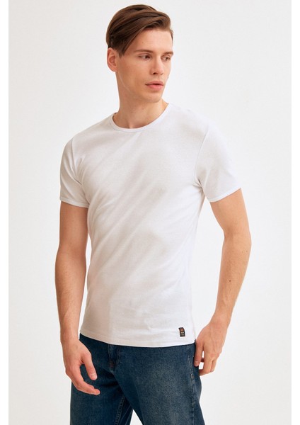Bisiklet Yaka Basic Tshirt