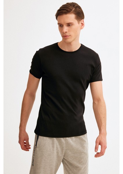 Bisiklet Yaka Basic Tshirt