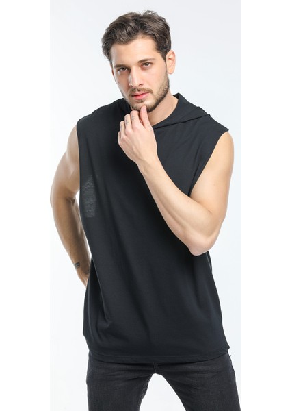 Kapşonlu Kolsuz Tshirt