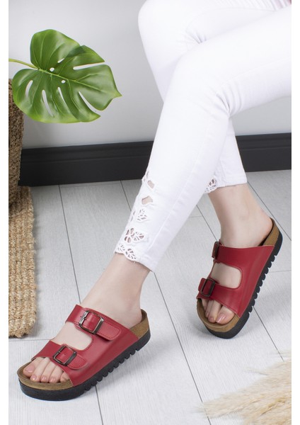 Maria Anatomik Çift Tokalı Günlük Kadın Terlik