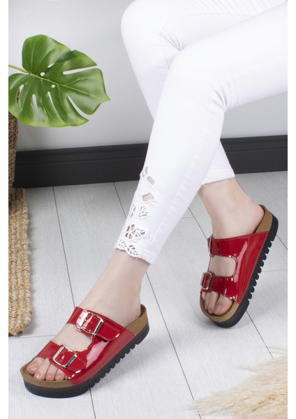 Maria Anatomik Çift Tokalı Günlük Kadın Terlik