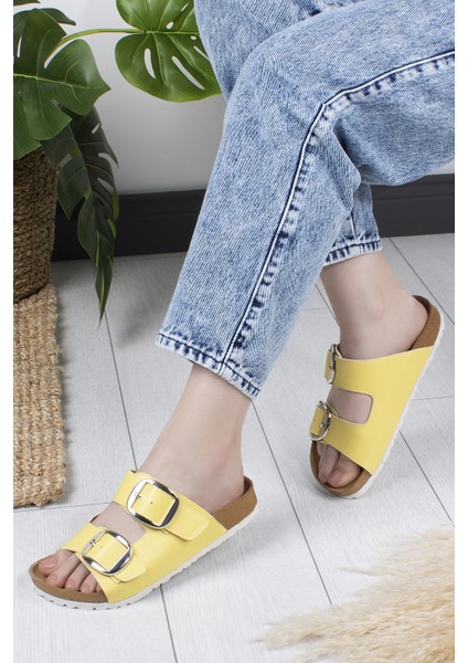 Terry Anatomik Çift Tokalı Günlük Kadın Terlik